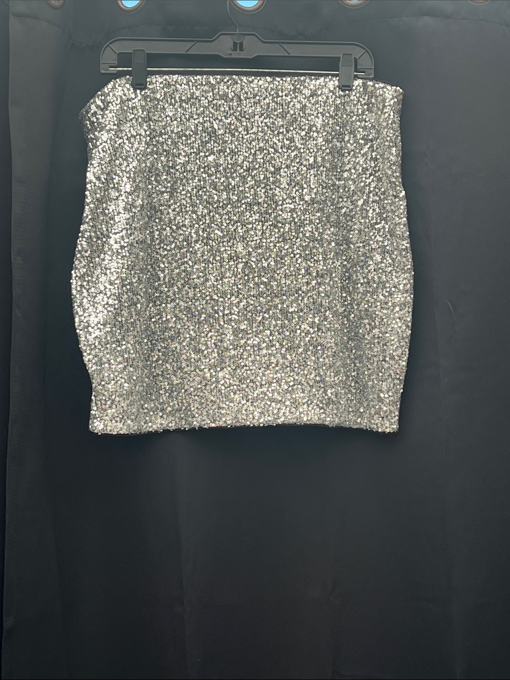Express Silver Sequin Mini Skirt